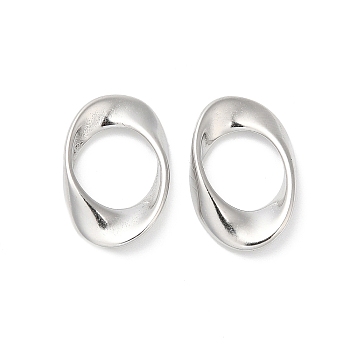 304 Stainless Steel Linking Rings, Twisted Oval, Stainless Steel Color, 20.5x13.5x3mm, Inner Diameter: 11x10.5mm