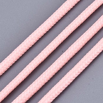 Luminous Polyester Braided Cords, Pink, 3mm, about 100yard/bundle(91.44m/bundle)