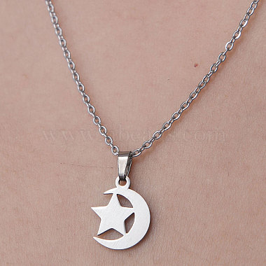 Moon 201 Stainless Steel Necklaces