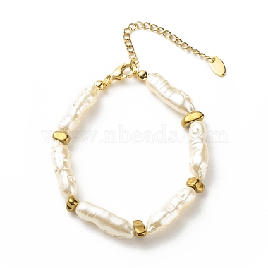 ABS Imitation Pearl & Synthetic Hematite Beaded Bracelet Necklace(SJEW-JS01240)-5