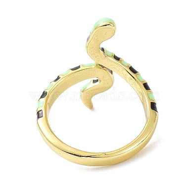 Snake Real 18K Gold Plated Cuff Rings for Women(KK-C220-07G)-3