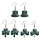 3 Pair 3 Style Saint Patrick's Day Alloy Enamel Dangle Earrings with Brass Pins for Women(EJEW-JE05347)-1