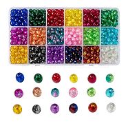 18 Colors Transparent Crackle Glass Beads, Oval, Mixed Color, 8x5.5~6mm, Hole: 1mm, 18 colors, 45pcs/color, 810pcs/box(CCG-X0011-02-6x8mm)