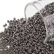 TOHO Round Seed Beads, Japanese Seed Beads, (605) Amethyst Metallic, 15/0, 1.5mm, Hole: 0.7mm, about 15000pcs/50g(SEED-XTR15-0605)