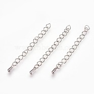 304 Stainless Steel Chain Extender, teardrop, Stainless Steel Color, 56x4mm, Drop: 8x3mm(STAS-P204-03P)