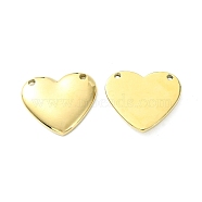 304 Stainless Steel Pendants, Heart Charms, Real 14K Gold Plated, 17x20x3mm, Hole: 1.5mm(STAS-L269-048G)