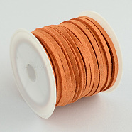 Faux Suede Cord, Faux Suede Lace, Orange, 4x1.5mm, about 5.46 yards(5m)/roll, 25rolls/bag(LW-R003-4mm-1057)