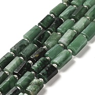 Natural Emerald Quartz Beads Strands, with Seed Beads, Faceted, Column, 8.5~11x5.5~6.5mm, Hole: 1mm, about 14~15pcs/strand, 7.48''(19cm)(G-N327-06-34)
