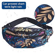 Sports Waist Pack for Women, Adjustable Strap Fanny Pack, Leaves Print Crossbody, Bum Bag for Traveling Casual Running Hiking Cycling, Dodger Blue, 350x140x35mm(JX508C)