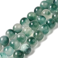 Natural Dyed White Jade Beads Strands, Round, Teal, 10~10.5mm in diameter, Hole: 1mm, about 37pcs/strand, 14.76''~14.80''(37.5~37.6cm)(G-M402-C04-09)
