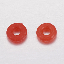 Rubber O Rings, Donut Spacer Beads, Fit European Clip Stopper Beads, Red, 2mm(X-KY-G005-02F)