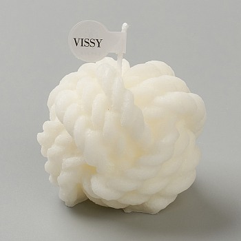 Ball of Yarn Shaped Aromatherapy Smokeless Candles, with Box, for Wedding, Party, Votives, Oil Burners and Christmas Decorations, White, 5.86cm