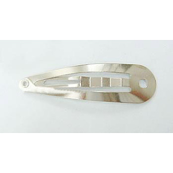 Iron Snap Hair Clip Findings, Platinum, 39mm