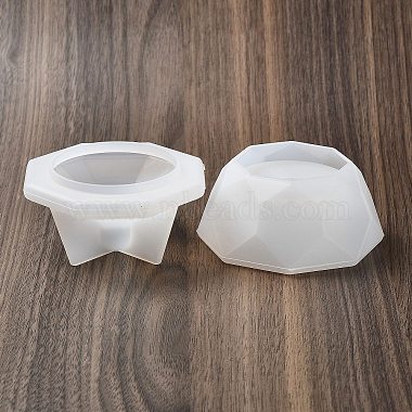 Faceted Octagon DIY Silicone Candle Cup Molds(DIY-P078-07)-2
