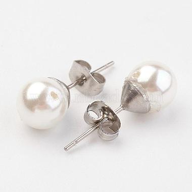 Accessoires de boucles d'oreilles en forme de boule de perles(EJEW-JE02370-01)-2