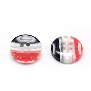 4-Hole Stripe Resin Buttons(BUTT-S019-09)-2