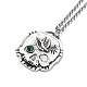 Skull Rhinestone Pendant Necklaces with Rolo Chains(NJEW-F309-03)-1