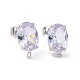 Brass Micro Pave Clear Cubic Zirconia Stud Earring Findings(X-KK-G420-18P)-1