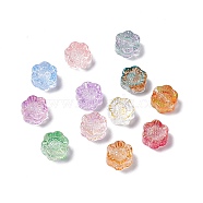 Electroplated Glass Beads, Sunflower, for Jewelry Making, Mixed Color, 12.5x11.5x6mm, Hole: 1mm(X-GLAA-G090-01)