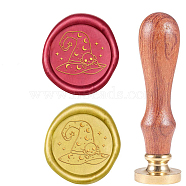 DIY Wood Wax Seal Stamp, Hat Pattern, 83x22mm, Head: 7.5mm, Stamps: 25x14.5mm(AJEW-WH0131-305)