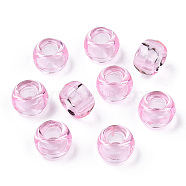 Transparent Plastic Beads, Barrel, Pearl Pink, 9x6mm, Hole: 3.8mm, about 1950pcs/500g(KY-T025-01-E10)