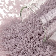 TOHO Round Seed Beads, Japanese Seed Beads, Frosted, (151F) Ceylon Frost Grape Mist, 15/0, 1.5mm, Hole: 0.7mm, about 15000pcs/50g(SEED-XTR15-0151F)
