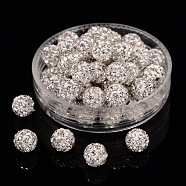 Polymer Clay Rhinestone Beads, Pave Disco Ball Beads, Grade A, Round, PP9, Crystal, PP9(1.5~1.6mm), 6mm, Hole: 1.2mm(RB-A053-6mm-01)