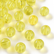 Transparent Acrylic Beads, Round, Yellow, 10x9mm, Hole: 2mm, about 940pcs/500g(MACR-S370-A10mm-717)