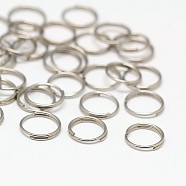 Bagues en acier inoxydable, anneaux de saut à double boucle, acier inoxydable, 8x0.6mm, environ 7 mm de diamètre intérieur, environ 95 pcs/10 g(X-STAS-E010-8x0.6mm-2)