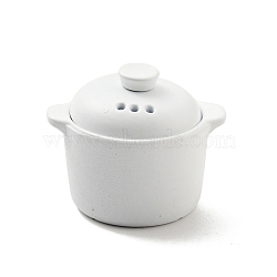 Mini Alloy Display Decorations, Dollhouse Accessories, for Home Office Tabletop, Pot with Lid, White, 18x22x17mm(DJEW-G028-02C)