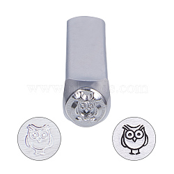 BENECREAT Iron Metal Stamps, for Imprinting Metal, Wood, Leather, Owl Pattern, 64.5x10x10mm(AJEW-BC0005-19I)