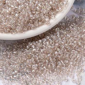 MIYUKI Round Rocailles Beads, Japanese Seed Beads, Fancy Lined Soft, (RR3641) Fancy Lined Soft Blush, 8/0, 3mm, Hole: 1mm, about 2111~2277pcs/50g