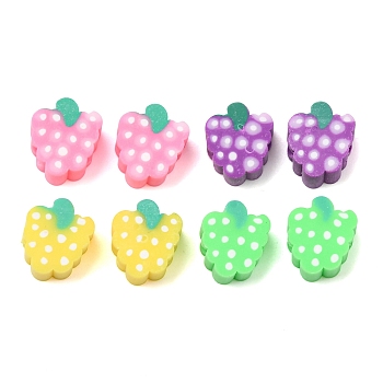 Handmade Polymer Clay Beads, Grape, Mixed Color, 10~11x9x4.5mm, Hole: 1.8~2mm
