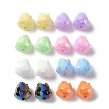 Opaque Acrylic Beads, Imitation Shell Effect, Mixed Color, 15.5x14.5~15mm, Hole: 2.5mm