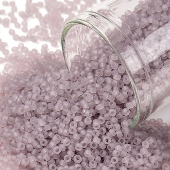 TOHO Round Seed Beads, Japanese Seed Beads, Frosted, (151F) Ceylon Frost Grape Mist, 15/0, 1.5mm, Hole: 0.7mm, about 15000pcs/50g