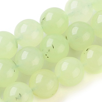 Natural Prehnite Beads Strands, Round, 10mm, Hole: 1mm, about 40pcs/strand, 15.7 inch(40cm)