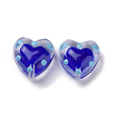 Cuentas de corazón de vidrio(GLAA-D005-01G)-2