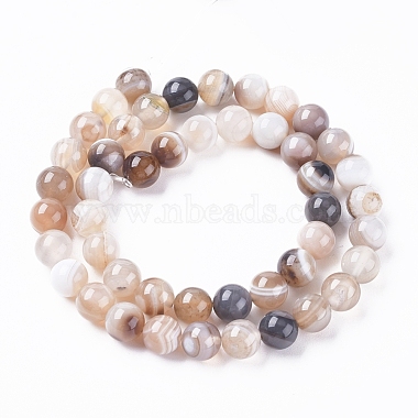 Natural Striped Agate/Banded Agate Beads Strands(X-G-G582-8mm-57)-2