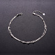 SHEGRACE Rhodium Plated 925 Sterling Silver Layered Anklets(JA28A)-2