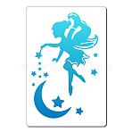 PET Plastic Drawing Painting Stencils Templates, Rectangle, Fairy Pattern, 30x20cm(DIY-WH0284-003)