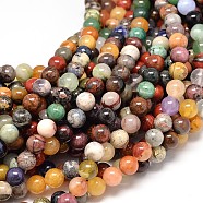 Natural Assorted Stone Round Bead Strands, 10mm, Hole: 1mm, about 40pcs/strand, 15.7 inch(G-P075-31-10mm)