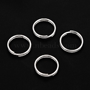 304 Stainless Steel Split Rings, Double Loops Jump Rings, Silver, 12x2mm, Inner Diameter: 10mm, Single Wire: 1mm(STAS-P223-22S-07)