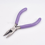 45# Carbon Steel Jewelry Pliers, Chain Nose Pliers, Polishing, Gray, Stainless Steel Color, 12x8.1x0.9cm(PT-L004-11)