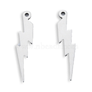 201 Stainless Steel Pendants, Lightning Bolt, Stainless Steel Color, 32.5x7x1.5mm, Hole: 1.6mm(STAS-N098-120P)