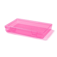 Plastic Box, Bead Storage Containers, Mouth Cover Storage Box, Rectangle, Hot Pink, 10.7x17.3x2.65cm(CON-F018-01A)