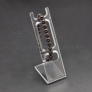 Rectangle Organic Glass Jewelry Bracelet Displays, L-type Watch Bracelet Display Stand, Clear, 10.8x3.4x5cm(X-BDIS-L001-05)