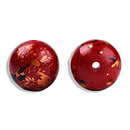 Spray Painted Resin Beads, Round, Red, 20x19mm, Hole: 2~2.4mm(RESI-N034-19-V05)