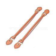 Leaf End Microfiber Leather Sew on Bag Handles, with Alloy Studs & Iron Clasps, Bag Strap Replacement Accessories, Orange, 39.5x3.15x1.25cm(FIND-D027-12D)