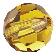 Preciosa&reg Crystal Beads, Czech Crystal, 451 19 602 Round, 10070 Topaz, 3mm, Hole: 0.5mm(X-PRC-BB3-10070)