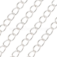 Iron Twisted Chains, Unwelded, with Spool, Oval, Silver, 6.5x4.5x0.8mm, about 164.04 Feet(50m)/roll(CH-0.8DK-S)